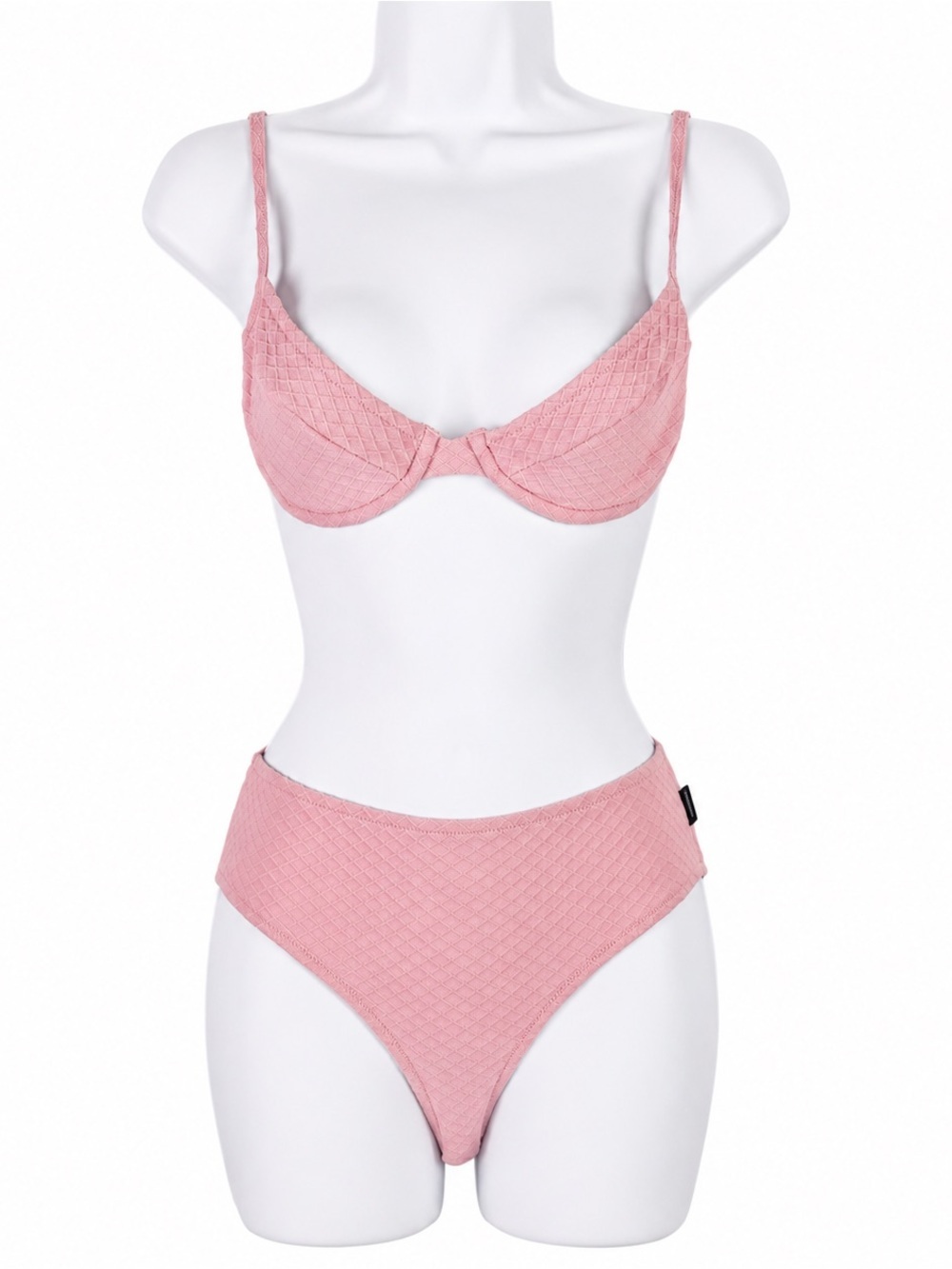 Moschino Mare Italy Pink Quilted Underwire Bikini Set Size 34 M Designer Summer